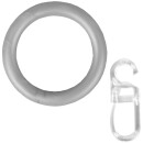 Ringe mit Haken silber Ø28mm, für Gardinenstangen bis 16mm (10er Set)