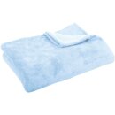 Mikrofaser Decke blau - babyblau 220x240 cm