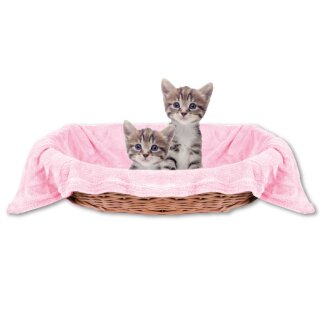 Tierdecke Katzendecke Mikrofaser ca. 60x80 cm  rosa - babyrose