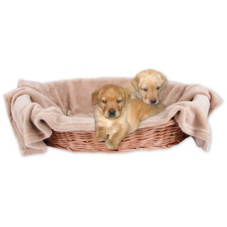 Haustierdecke - Kuscheldecke für Hunde sandbeige - creme 90x140 cm