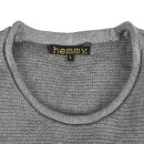 hemmy Herrenpullover Rundhals Grobstrick grau - hellgrau ( XXL )