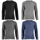 hemmy Herrenpullover Rundhals Grobstrick grau - hellgrau ( XXL )