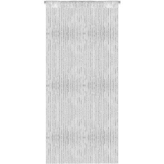 Fadenvorhang Metall-Optik Fadengardine Lurex Universalband 140x250 cm (140x250 cm/ weiß)