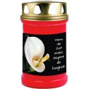 Grabkerze Rot 48h ( Deckel Gold ) - Calla