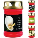 Grabkerze Rot 48h ( Deckel Gold ) - Calla