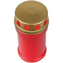 Grabkerze Rot 48h ( Deckel Gold ) - Rose