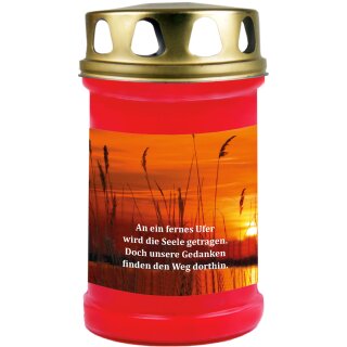 Grabkerze Rot 48h ( Deckel Gold ) - Ufer