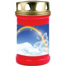 Grabkerze Rot 48h ( Deckel Gold ) - Regenbogen 2