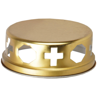Grabkerze Wei 40h ( Deckel Gold ) - Labrador