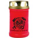 Grabkerze Rot 48h ( Deckel Gold ) - Mops