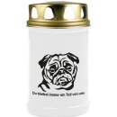 Grabkerze Weiß 48h ( Deckel Gold ) - Mops