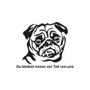 Grabkerze Weiß 48h ( Deckel Gold ) - Mops