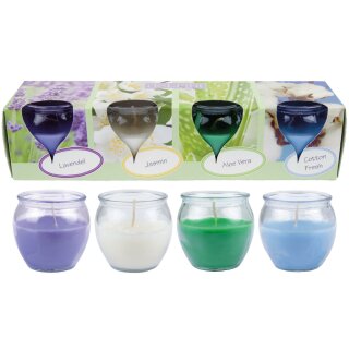 Duftkerzen im Glas "Selection" Floral 4er-Pack