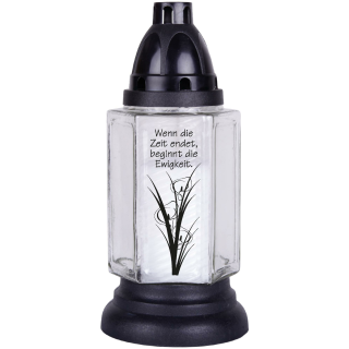 Grabkerze  6eck Grablicht aus Glas 50h