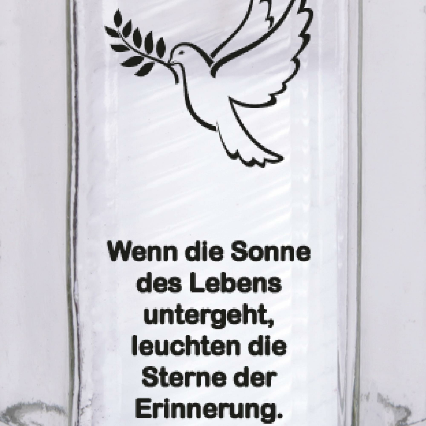 32+ Kerze im glas mit spruch , Grabkerze 6eck Motiv mit Spruch weiß Taube, 4,49