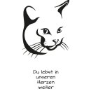 Grabkerze Weiß 170h ( Deckel Schwarz ) - Katze 4