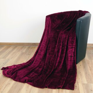 Kuscheldecke "Celina" Aubergine 180x220cm