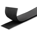 Klettverschlussband, Klettband selbstklebend, 3 m in Schwarz