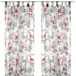 2er Pack Gardine 140x245cm Voile mit Druck