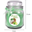 Duftkerze im Glas - Duft-Bild Bonbon mittel - 13cm x Ø9 cm - Coconut - Limes