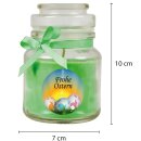 Duftkerze im Glas - Frohe Ostern Bonbon klein - 10cm x Ø7 cm - Coconut-Limes ( Ostereier )