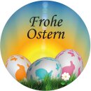 Duftkerze im Glas - Frohe Ostern Bonbon klein - 10cm x Ø7 cm - Coconut-Limes ( Ostereier )