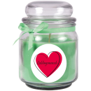 Duftkerze Bonbon-Glas im Design: Herzen, Kokos ( Grün ) -...
