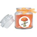 Duftkerze Bonbon-Glas im Design: Viel Glück, Honigmelone ( Orange ) - 120g