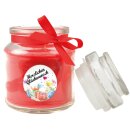 Duftkerze Bonbon-Glas im Design: Geburtstag, Rose ( Rot ) - 120g