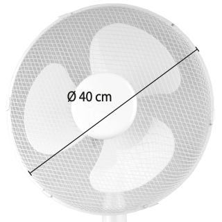Standventilator 125cm, 40cm ( Schwarz / Wei )
