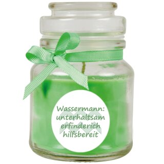 Duftkerze im Glas - Sternzeichen ( Coconut Limes ) 120gr - 30 Stunden - Wassermann