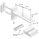 Vorhangschiene Aluminium ( inkl. Wandträger ) Weiß "4 Lauf" 180cm ( 2x90cm )