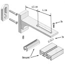 Vorhangschiene Aluminium ( inkl. Wandträger ) Silber "1 Lauf" 90cm