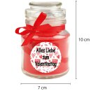 Duftkerze im Glas - Valentinstag Bonbon 120gr ( 30h ) Alles Liebe