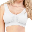 Seamless Komfort BH "mit Polster" 3er Pack - S/M - Weiß