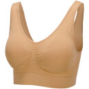 Seamless Komfort BH "mit Polster" 3er Pack - S/M - Beige