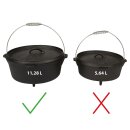 Dutch Oven aus Gusseisen - 5,64 Liter