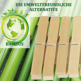 Wäscheklammern aus Bambus 6cm ( 24 - 96 Stück )
