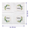 Servietten 33x33cm, 1/4 Falz, 3-lagig, 20er Pack - Schön, dass du da bist