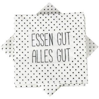 Servietten 33x33cm, 1/4 Falz, 3-lagig, 20er Pack - Essen gut, alles gut