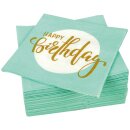 Servietten 33x33cm, 1/4 Falz, 3-lagig, 20er Pack - Happy Birthday