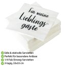 Servietten 33x33cm, 1/4 Falz, 3-lagig, 20er Pack - Lieblingsgäste