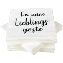 Servietten 33x33cm, 1/4 Falz, 3-lagig, 20er Pack - Lieblingsgäste