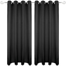 Dekoschal Ellen Ösen Blickdicht 2er Pack - 140x145 cm Schwarz