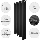 Dekoschal Ellen Ösen Blickdicht 2er Pack - 140x145 cm Schwarz