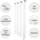 Dekoschal Ellen Ösen Blickdicht 2er Pack - 140x145 cm Weiß