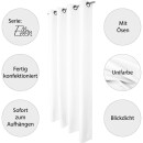 Dekoschal Ellen Ösen Blickdicht 2er Pack - 140x145cm Weiß