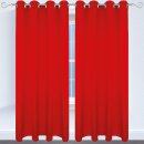 Dekoschal Ellen Ösen Blickdicht 2er Pack - 140x145 cm Rot