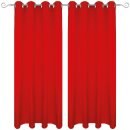 Dekoschal Ellen Ösen Blickdicht 2er Pack - 140x145cm Rot