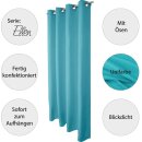 Dekoschal Ellen Ösen Blickdicht 2er Pack - 140x245 cm Türkis